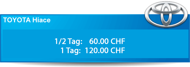 Kleinbus Vermietung Toyota: Preise