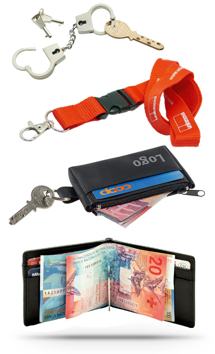 Werbeartikel Schlüsselanhänger, Lanyards, Portemonnaie